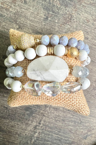 Julia Bracelet Set White