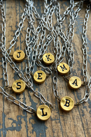 Circle Initial Pendant Necklace