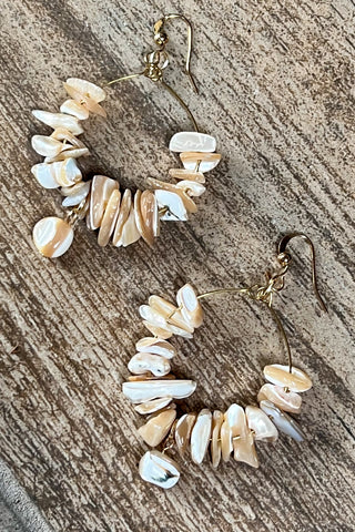 Medina Hoop Earrings Beige