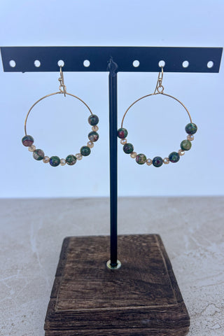 Moab Hoop Earring Unakite