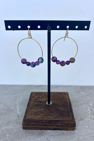 Honor Hoop Earrings Purple