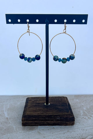 Honor Hoop Earrings Blue