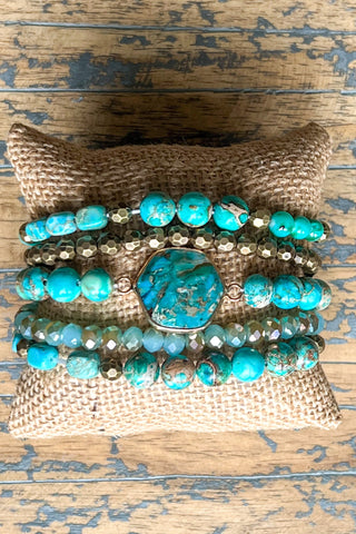 Janet Bracelet Stack Turquoise