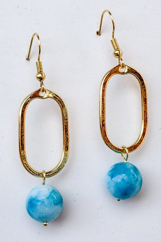 Mila Earrings Blue Sky Gold