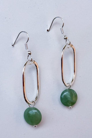 Mila Earrings Green Silver