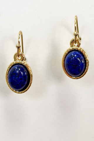 Blue Oval Stone Dangle Earring EG9