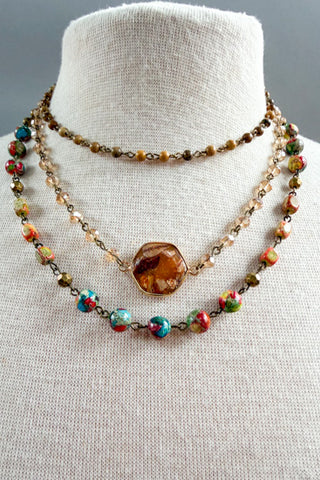 Janet Short Necklace-Orange