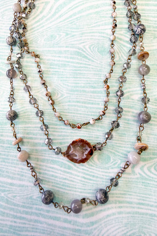 Florence Short Necklace -Grey