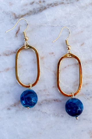 Mila Earrings Deep Blue Gold