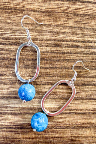 Mila Earrings Deep Blue Silver