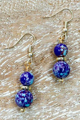 Ruthie Earring - Blue/Purple Jasper