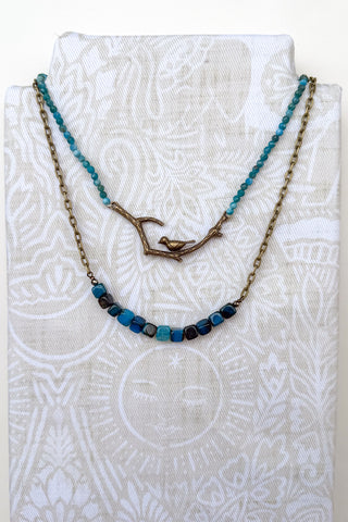 Braelyn Necklace - Blue Fire Agate