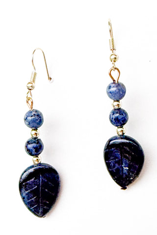 Blue Leaf Earrings