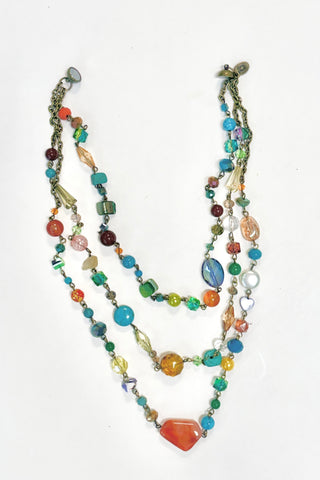 Willow Necklace-Turquoise/Caramel