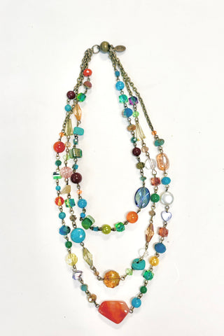 Willow Necklace-Turquoise/Caramel