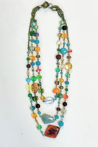 Willow Necklace-Green/Brown