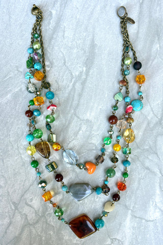 Willow Necklace-Green/Brown