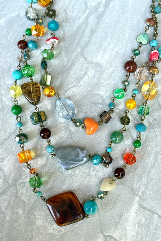 Willow Necklace-Green/Brown