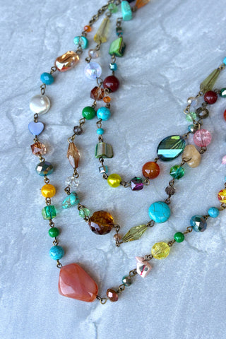 Willow Necklace-Turquoise/Caramel