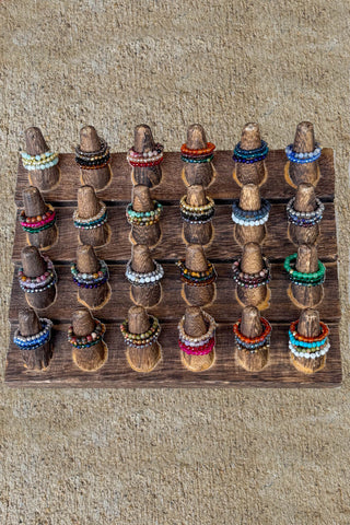 Stretchy Beaded Stack Rings