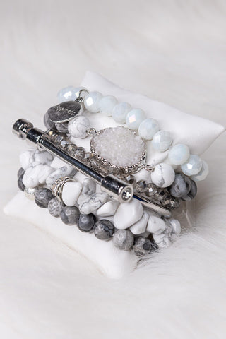 Aspen Bracelet Set White/Gray
