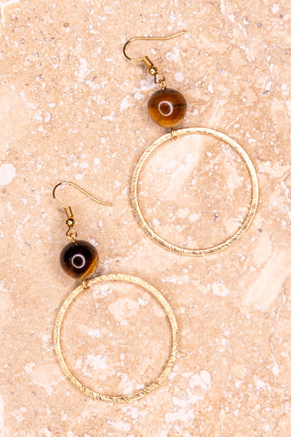 Brea Earring in Tiger's Eye