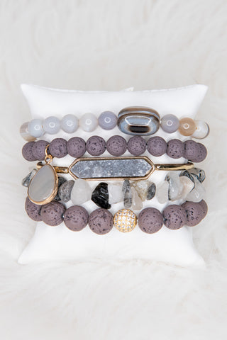 Ghana Bracelet Set in Smokey Hue