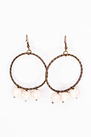 Olivia Earrings Triple in White