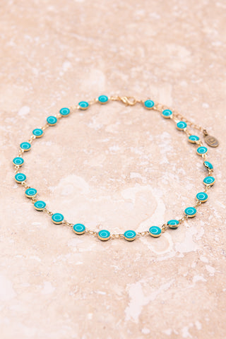 Sawyer Necklace in Turquoise/Gold