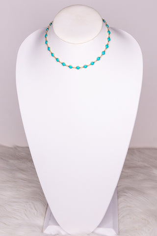 Sawyer Necklace in Turquoise/Gold