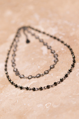 Kadee Necklace in Clear/Hematite