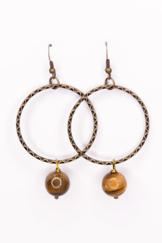 Olivia Earrings in Tiger's Eye